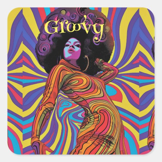 Groovy Retro Sticker (Voorkant)