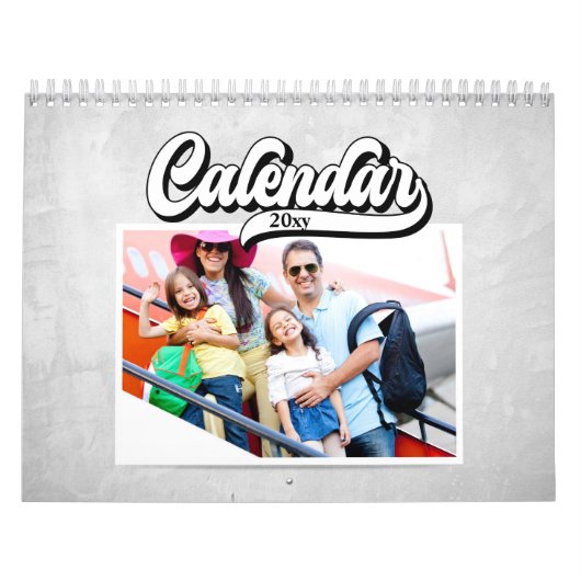 Groovy Retro Stijltekst, bewerkbare aangepaste fot Kalender (Hoes)