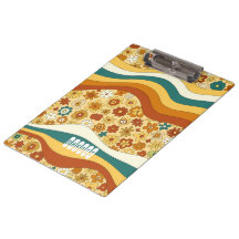 Groovy Retro Streep Bloem Kind Monogram Naam