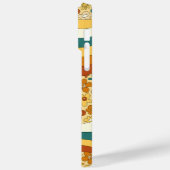 Groovy Retro Streep Flower Child Monogram Naam Case-Mate iPhone Case (Achterkant / Links)