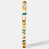 Groovy Retro Streep Flower Child Monogram Naam Case-Mate iPhone Case (Achterkant / Rechts)