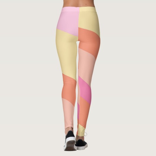Groovy Retro Stripes Zeventiger Leggings (Achterkant)