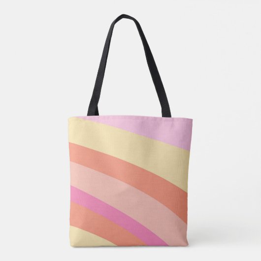 Groovy Retro Stripes Zeventiger Tote Bag (Achterkant)