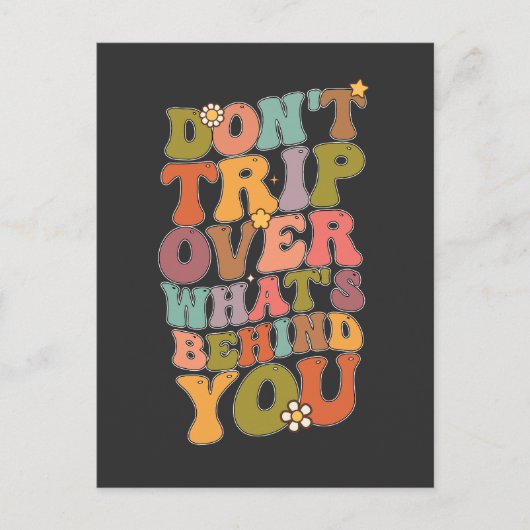 Groovy Retro Stuit Niet Over Wat Er Achter Je Zit Uitnodiging Briefkaart (Voorkant)