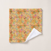 Groovy Retro Summertime Protea en Daisy Pattern Bad Handdoek (Wasdoekje)