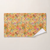 Groovy Retro Summertime Protea en Daisy Pattern Bad Handdoek (Handdoek)