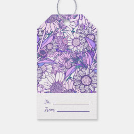 Groovy Retro Summertime Protea en Daisy Pattern G Cadeaulabel