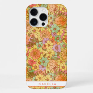 Groovy Retro Summertime Protea en Daisy Pattern iPhone 16 Pro Max Hoesje