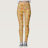 Groovy Retro Summertime Protea en Daisy Pattern Leggings (Voorkant)