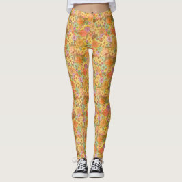 Groovy Retro Summertime Protea en Daisy Pattern Leggings