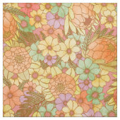 Groovy Retro Summertime Protea en Daisy Pattern Stof (Swatch)