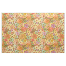 Groovy Retro Summertime Protea en Daisy Pattern Stof