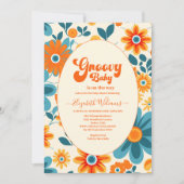 Groovy Retro Sunshine Daisy Baby shower Kaart (Voorkant)