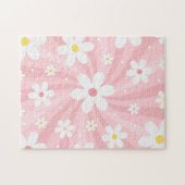 Groovy Retro Sunshine & Daisy Floral Pattern 60s Legpuzzel (Horizontaal)