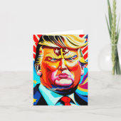 Groovy Retro Superheld Donald Trump Portret Kaart (Voorkant)