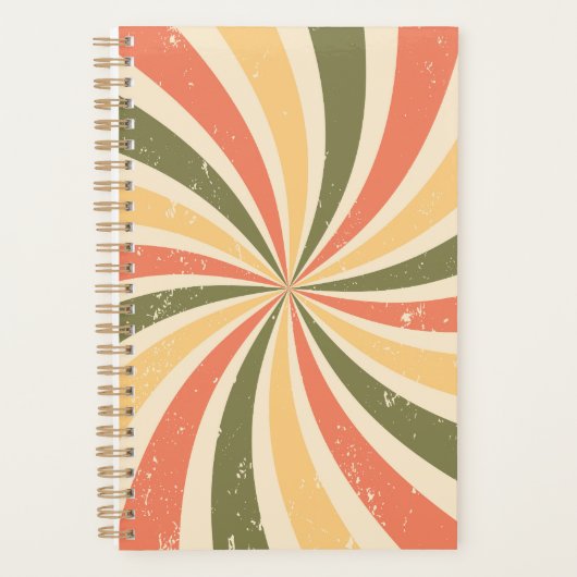 Groovy retro swirl burst planner (Voorkant)
