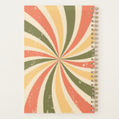 Groovy retro swirl burst planner (Achterkant)