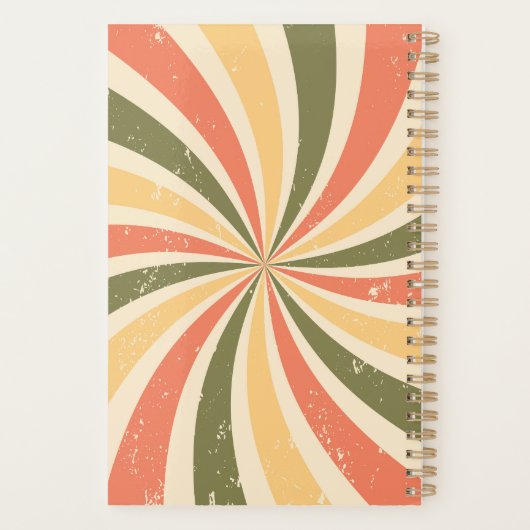 Groovy retro swirl burst planner (Achterkant)
