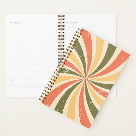 Groovy retro swirl burst planner (Display)