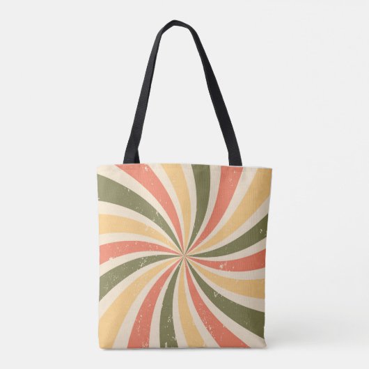 Groovy retro swirl burst tote bag (Achterkant)