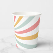 Groovy Retro Swirl Papieren Bekers (Achterkant)
