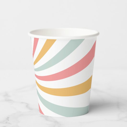 Groovy Retro Swirl Papieren Bekers (Achterkant)