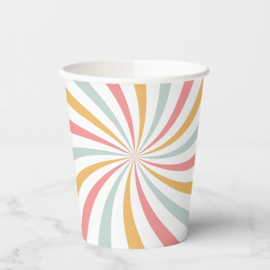 Groovy Retro Swirl Papieren Bekers (Links)
