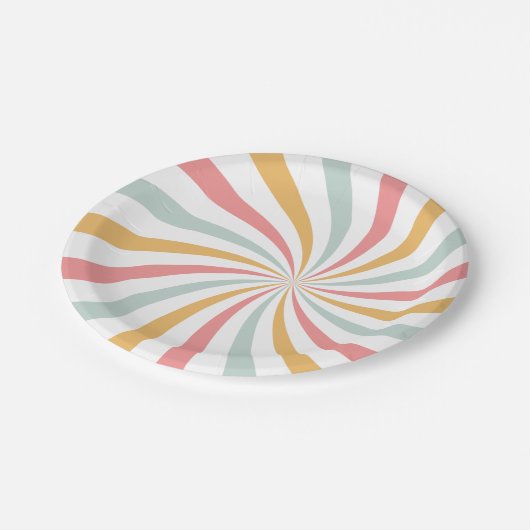 Groovy Retro Swirl Papieren Bordje (Gekanteld)