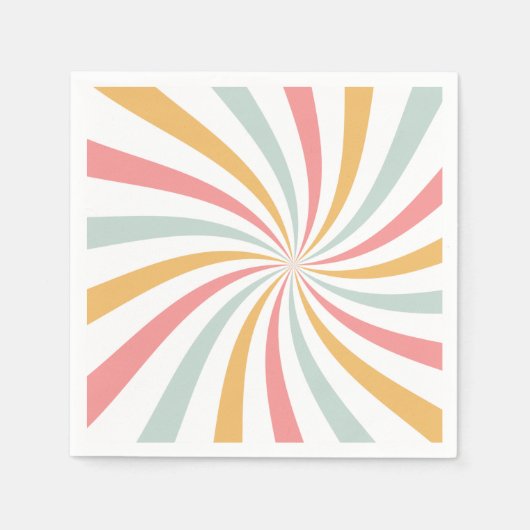 Groovy Retro Swirl Servet (Voorkant)