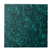 Groovy Retro Swirls Blauwgroen Turquoise Trivet Ti Tegeltje (Voorkant)