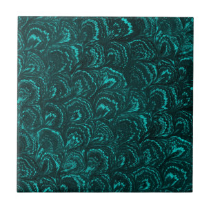Groovy Retro Swirls Blauwgroen Turquoise Trivet Ti Tegeltje