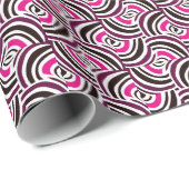 Groovy Retro Swirly Roze Patroon Cadeaupapier (Rol Hoek)