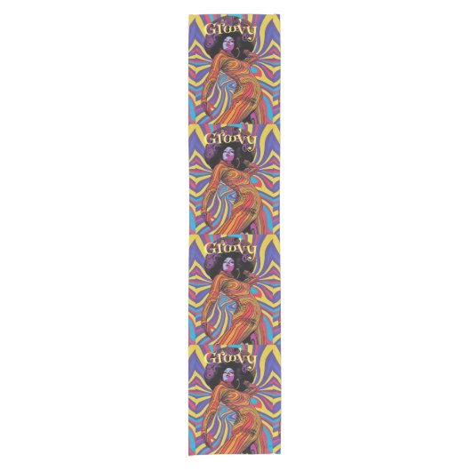 Groovy Retro Table Runner Korte Tafelloper (Voorkant)