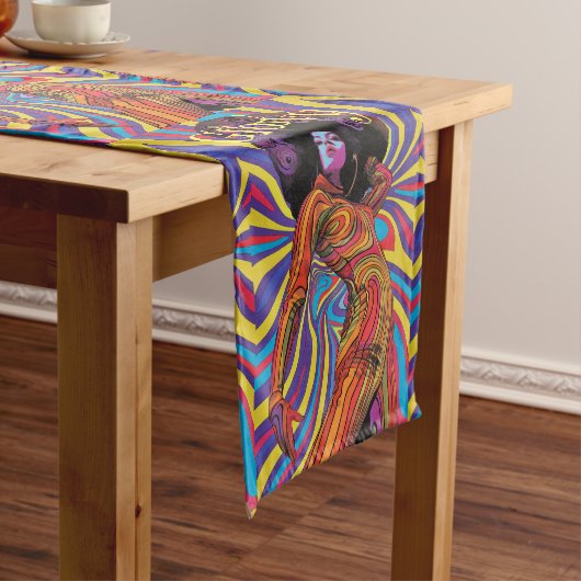 Groovy Retro Table Runner Korte Tafelloper (Voorbeeld)
