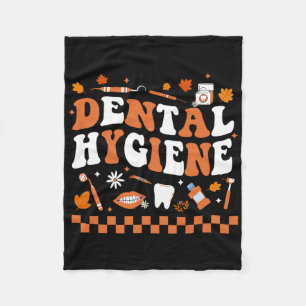 Groovy Retro Tandheelkundige Hygiëne Hygiënist Tan Fleece Deken