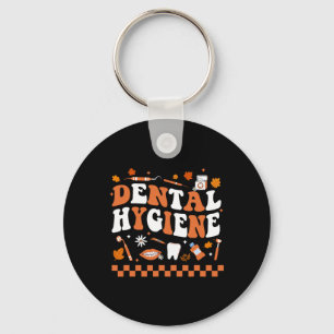 Groovy Retro Tandheelkundige Hygiëne Hygiënist Tan Sleutelhanger