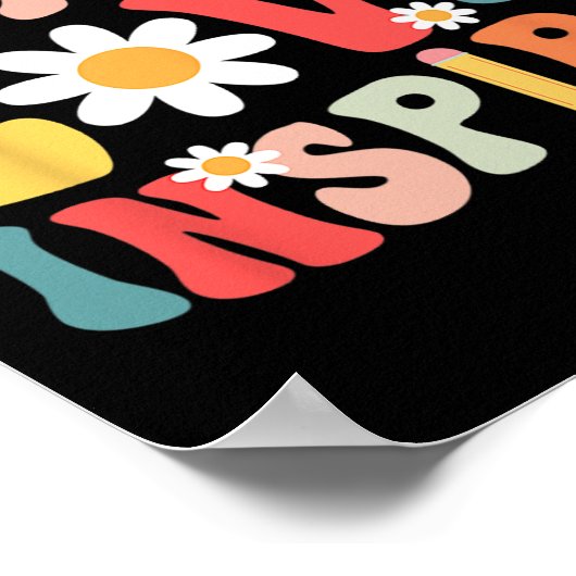 Groovy Retro Teach Love Inspire Back to School Tea Poster (Hoek)