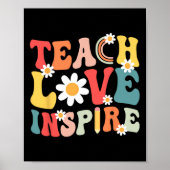 Groovy Retro Teach Love Inspire Back to School Tea Poster (Voorkant)