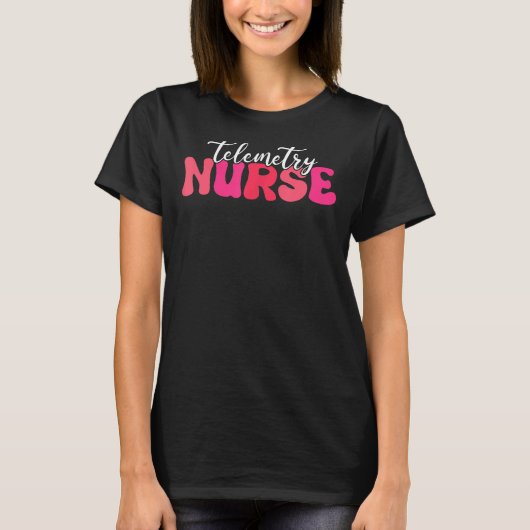 Groovy Retro Telemetry Nurse Telemetry Unit T-shirt (Voorkant)