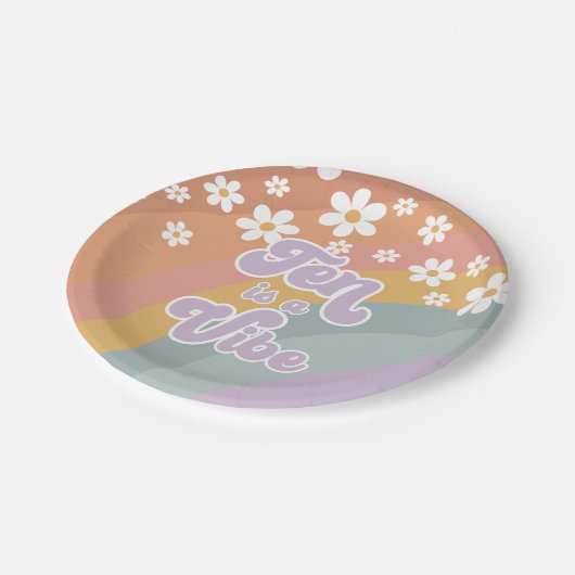 Groovy Retro Ten is een Vibe Rainbow Paper Bord (Gekanteld)
