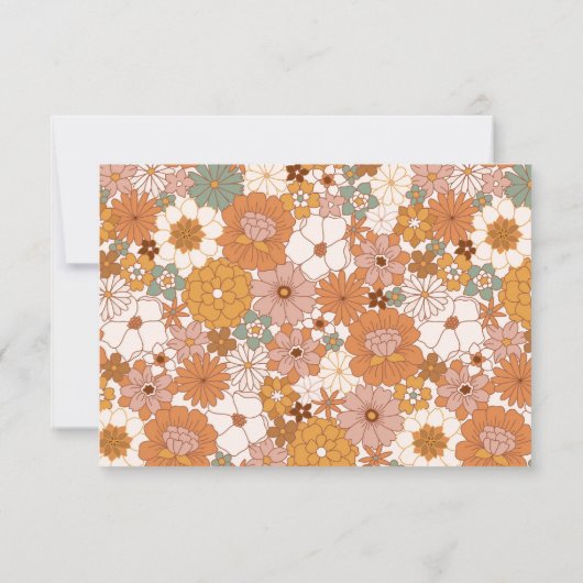 Groovy Retro Terracotta Botanical Trendy Custom Bedankkaart (Achterkant)