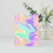 Groovy Retro Tie Dye Pastel Marble Swirl Aankondigingskaart (Staand voorkant)
