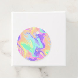 Groovy Retro Tie Dye Pastel Marble Swirl Bedankjes Labels