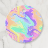 Groovy Retro Tie Dye Pastel Marble Swirl Bedankjes Labels (Voorkant)