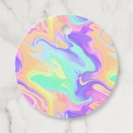 Groovy Retro Tie Dye Pastel Marble Swirl Bedankjes Labels
