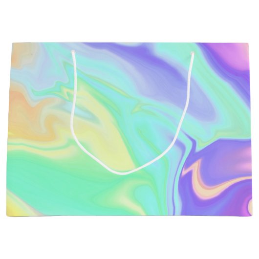 Groovy Retro Tie Dye Pastel Marble Swirl Groot Cadeauzakje (Voorkant)