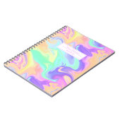 Groovy Retro Tie Dye Pastel Marble Swirl Notitieboek (Linkerzijde)