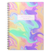 Groovy Retro Tie Dye Pastel Marble Swirl Notitieboek (Voorkant)