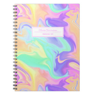 Groovy Retro Tie Dye Pastel Marble Swirl Notitieboek