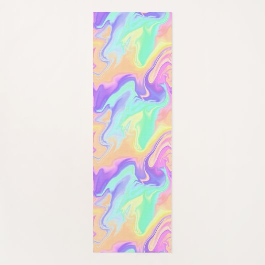 Groovy Retro Tie Dye Pastel Marble Swirl Yogamat (Voorkant)